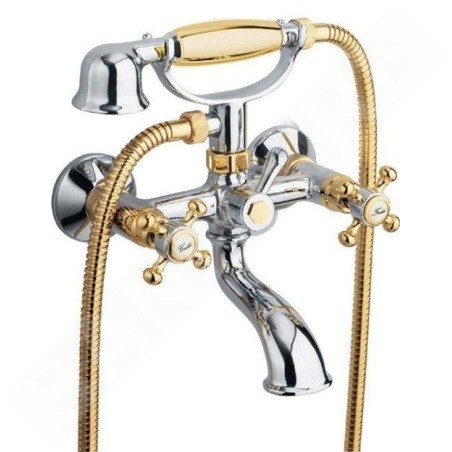 Sapho Antea - Mitigeur de baignoire avec accessoires, chrome/or 3012
