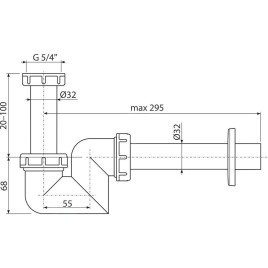 Alcadrain Siphons - Siphon pour lavabo/bidet, diamètre 32 mm A45F-DN32
