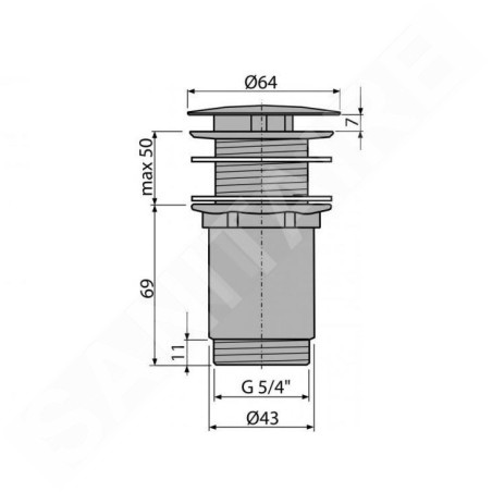 Alcadrain Accessoires - Sortie de lavabo 5/4", métal A396