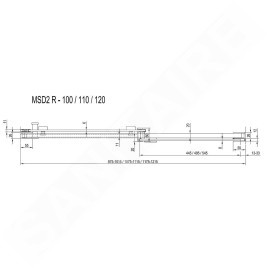 Ravak Matrix - Porte de douche MSD2-110 R, 1075-1115 mm, verre satiné/clair 0WPD0U00Z1