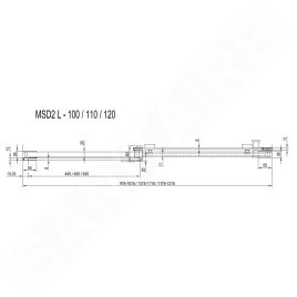 Ravak Matrix - Porte de douche en deux parties MSD2-120 L, 1175-1215 mm, blanc/verre clair 0WLG0100Z1