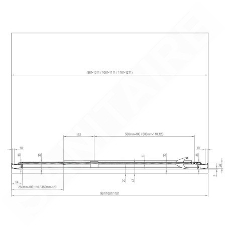 Ravak Pivot - Porte de douche PDOP2-120, 1161-1211 mm, aluminium brillant/verre clair 03GG0C00Z1