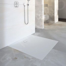 Geberit Setaplano - Receveur de douche plat, 900x1000 mm, matériau minéral, Antislip, blanc alpin 154.271.11.1