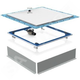 Geberit Setaplano - Receveur de douche plat, 1000x1000 mm, matériau minéral, Antislip, blanc alpin 154.280.11.1