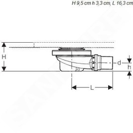 Geberit Setaplano - Garniture de vidange de douche pour baignoire de douche Setaplano, hauteur du bouchon : 30 mm 154.022.00.1