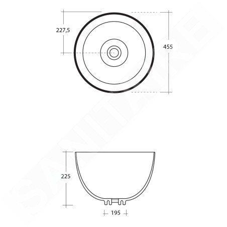 Sapho Lavabos - Lavabo Dome 455x455 mm, blanc WH030