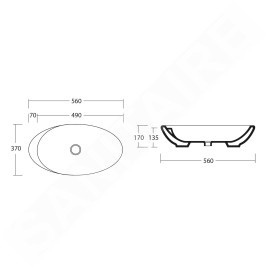 Sapho Lavabos - Lavabo Beverly 560x370 mm, blanc WH040