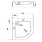 Kolo Standard Plus - Receveur de douche en acrylique, en quart de cercle 900x900 mm, blanc XBN1490000