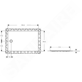 Geberit Setaplano - Receveur de douche plat, matériau minéral, 800x1500 mm, blanc 154.267.11.1