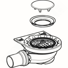 Geberit Setaplano - Kit de vidange pour baignoires, avec support de cadre 154.017.00.1