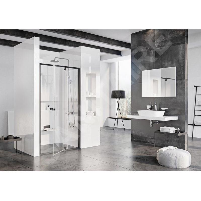 Ravak Pivot - Porte de douche pivotante en deux parties PDOP2-110, 1061-1111 mm, noir/verre 03GD0300Z1