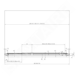 Ravak Pivot - Porte de douche pivotante en deux parties PDOP2-110, 1061-1111 mm, noir/verre 03GD0300Z1