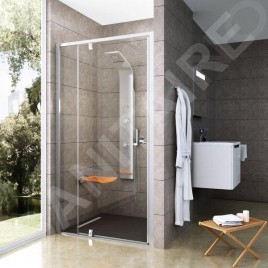 Ravak Pivot - Porte de douche pivotante en deux parties PDOP2-110, 1061-1111 mm, noir/verre 03GD0300Z1