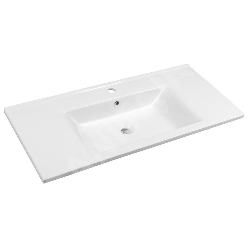 Aqualine Zuno - Lavabo, 1000x455 mm, avec trop-plein,1 trou de robinetterie, blanc 9100 Aqualine Zuno - Lavabo, 1000x455 mm, avec trop-plein,1 trou de robinetterie, blanc 9100