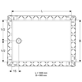 Geberit Setaplano - Receveur de douche plat, 900x1800 mm, matériau minéral, Antislip, blanc alpin 154.279.11.1