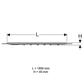 Geberit Setaplano - Receveur de douche plat, 900x1800 mm, matériau minéral, Antislip, blanc alpin 154.279.11.1
