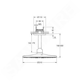 Grohe Rainshower SmartActive - Douche de tête 310, bras de douche 142 mm, 2 jets, supersteel 26477DC0