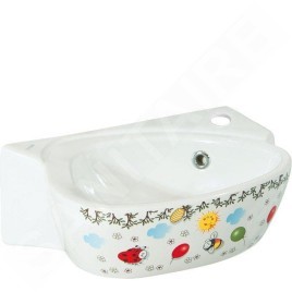 Sapho Kid - lave-mains pour enfants 386x290 mm, avec trop-plein, trou pour robinet, impression couleur CK035-FF