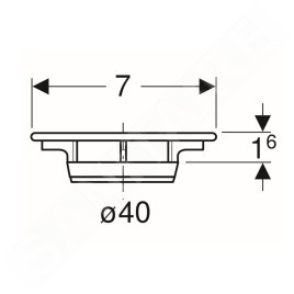 Geberit Accessoires - Cache de la bonde d’évacuation d52 de la garniture de vidage de douche, chromé mat 150.241.46.1