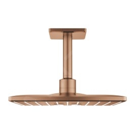 Grohe Rainshower SmartActive Cube - Douche de tête 310, bras de douche 142 mm, 2 jets, Warm Sunset brossé 26481DL0