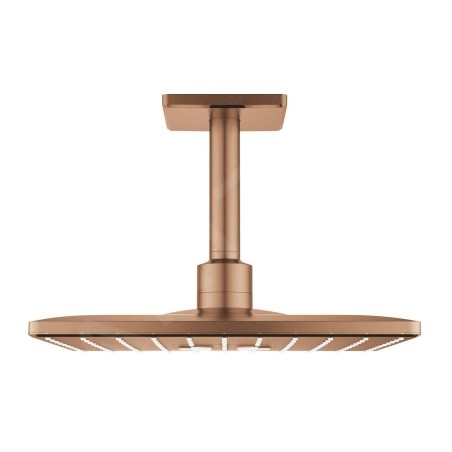 Grohe Rainshower SmartActive Cube - Douche de tête 310, bras de douche 142 mm, 2 jets, Warm Sunset brossé 26481DL0