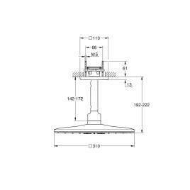 Grohe Rainshower SmartActive Cube - Douche de tête 310, bras de douche 142 mm, 2 jets, Warm Sunset brossé 26481DL0