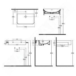 Sapho Isvea Sott Aqua - Lavabo 590x490 mm, avec un trou pour robinet, blanc 10SQ51058
