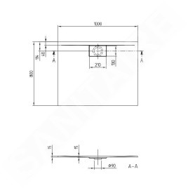 Villeroy & Boch Architectura MetalRim - Receveur de douche, 800x1000 mm, blanc alpin UDA1080ARA215V-01