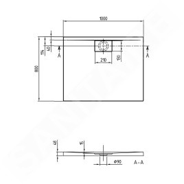 Villeroy & Boch Architectura MetalRim - Receveur de douche, 800x1000 mm, Stone White UDA1080ARA248V-RW