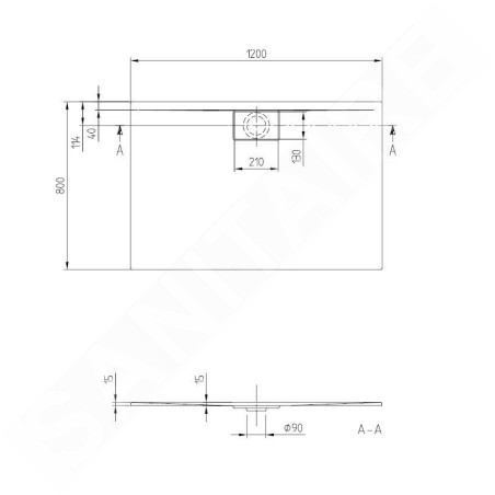 Villeroy & Boch Architectura MetalRim - Receveur de douche, 800x1200 mm, Stone White UDA1280ARA215V-RW