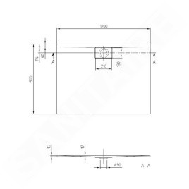 Villeroy & Boch Architectura MetalRim - Receveur de douche, 900x1200 mm, anthracite UDA1290ARA215V-1S