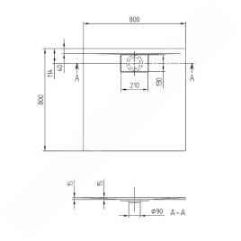 Villeroy & Boch Architectura MetalRim - Receveur de douche, 800x800 mm, anthracite UDA8080ARA115V-1S