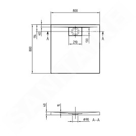Villeroy & Boch Architectura MetalRim - Receveur de douche, 800x800 mm, anthracite UDA8080ARA148V-1S