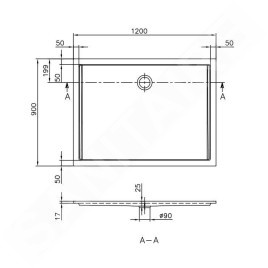 Villeroy & Boch Futurion Flat - Receveur de douche, 900x1200 mm, Quaryl, blanc alpin UDQ1290FFL2V-01