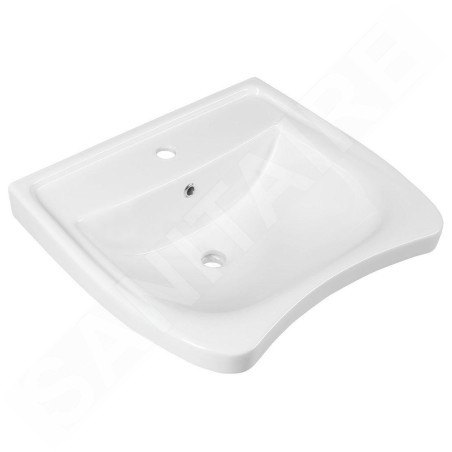 Sapho Disabled - Lavabo 600x550 mm, pour personne à mobilité réduite, avec 1 trou, blanc 5160