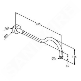 Kludi Adlon - Bras de douche, 415 mm, doré 2751445