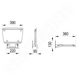 Ravak Ovo B II - Siège de douche Clear / Black, 360x360 mm, noir / clair B8F0000059
