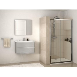 Ideal Standard Connect 2 - Porte de douche coulissante, 2 pièces, 1.050 mm, silver bright/verre clair K9274EO