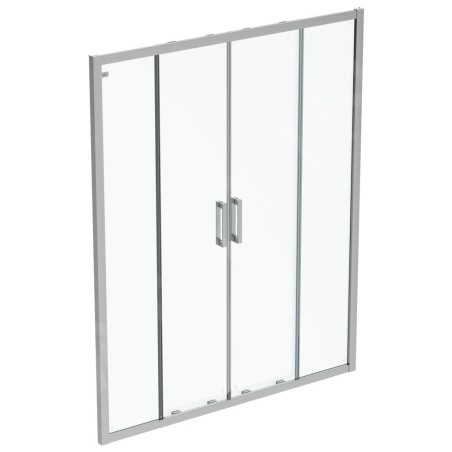 Ideal Standard Connect 2 - Porte de douche coulissante, 4 pièces, 1.500 mm, silver bright/verre clair K9281EO