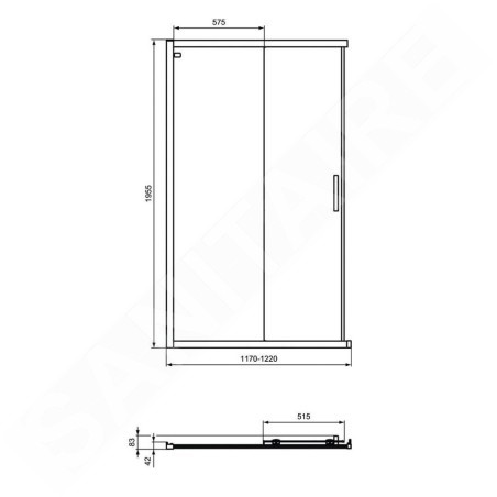 Ideal Standard Connect 2 - Porte de douche coulissante, 2 pièces, 1.200 mm, silver bright/verre clair K9264EO