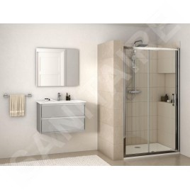 Ideal Standard Connect 2 - Porte de douche coulissante, 2 pièces, 1.200 mm, silver bright/verre clair K9277EO