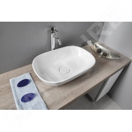 Sapho Lavabos - Lavabo Eridan 500x350 mm, marbre coulé, blanc ER500