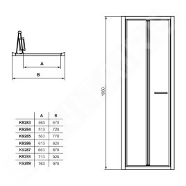 Ideal Standard Connect 2 - Porte de douche pliante 850 mm, silver bright/verre clair K9286EO