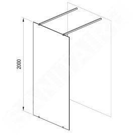 Ravak Walk-In - Paroi de douche Walk-in Free 150, 1500x2000 mm, aluminium brillant/verre clair GW9FP0C00Z1