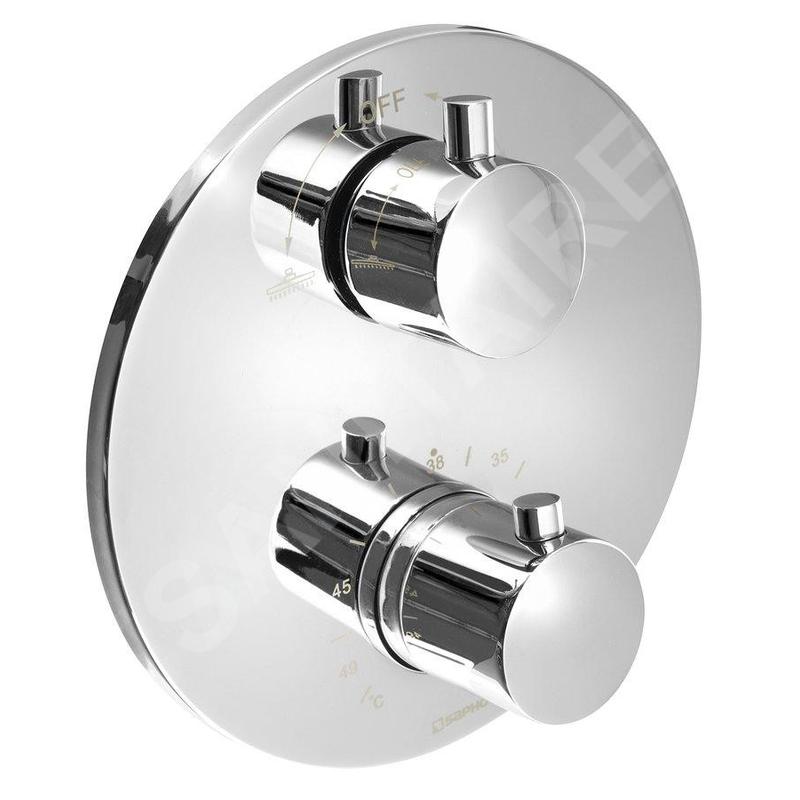 Sapho Rhapsody - Mitigeur thermostatique à encastrer, 2 sorties, avec corps d’encastrement, chrome RH399