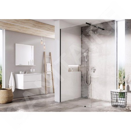 Ravak Walk-In - Paroi de douche Walk-in Wall 150, 1500x2000 mm, noir/verre transparent GW9WP0300Z1