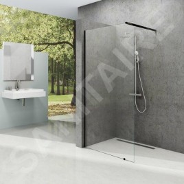 Ravak Walk-In - Paroi de douche Walk-in Wall 150, 1500x2000 mm, noir/verre transparent GW9WP0300Z1