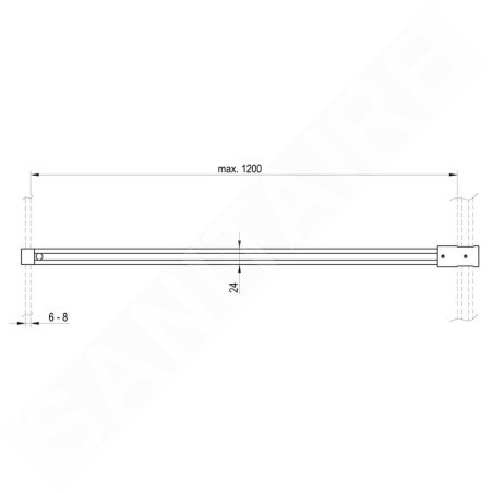 Ravak Walk-In - W SET-Uni T joint, aluminium brillant GWD01000A099