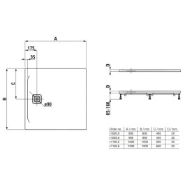 Laufen Pro - Receveur de douche 1000x1000 mm, anthracite H2119520780001