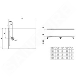 Laufen Pro - Receveur de douche 1200x700 mm, gris clair H2129510770001